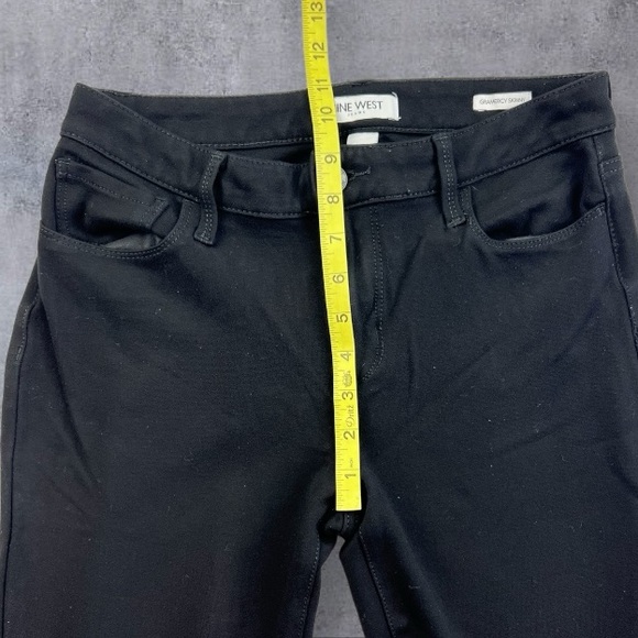 Nine West Stretchy Gramercy Skinny Jeans Women's Solid Black - Picture 13 of 15